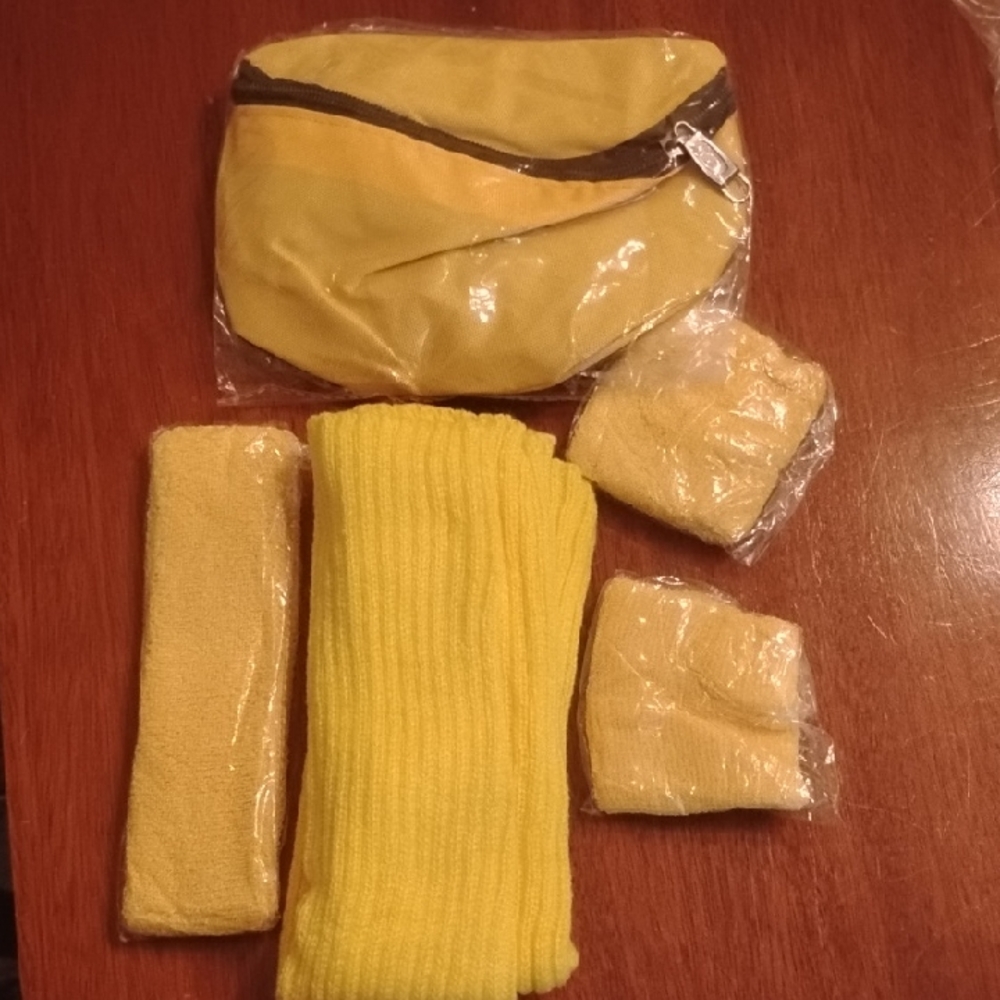 Yellow Fitness Accessory Set 80's